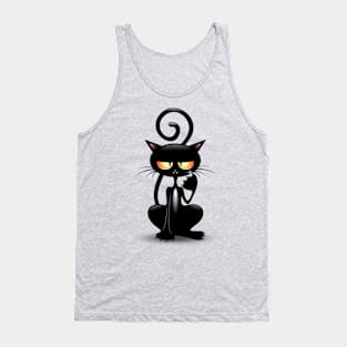 Black kitty Tank Top